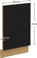 Dvířka na myčku, černý mat / dub artisan, Monro ZM 570x446