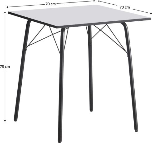 Jídelní stůl NALAK TYP 1 bílá 70x70x75 cm