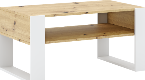 Konferenční stolek, dub artisan/bílá, CARA 1
