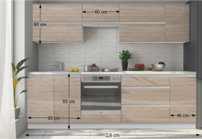 Kuchyňská sestava LINE bílá/dub sonoma