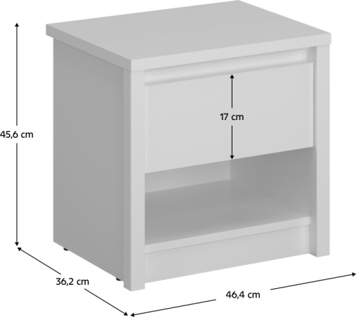 Noční stolek 1S, bílá, ERODIN