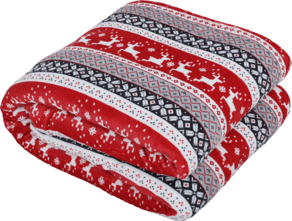 Oboustranná beránková deka, zimní motiv, 150x200, RENIFE
