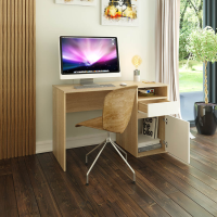 PC stůl, dub sonoma/bílá, BILI NEW