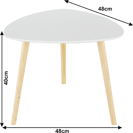Příruční stolek, bílá/přírodní dřevo, TAVAS