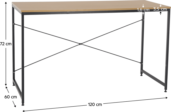 Psací stůl MELLORA, dub / černá