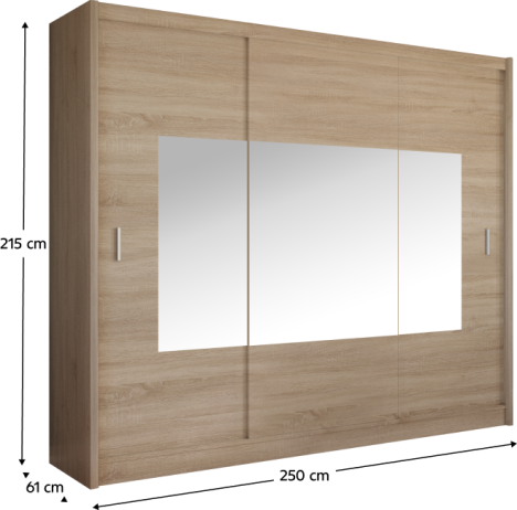 Skříň s posuvnými dveřmi MADRYT 250 dub sonoma