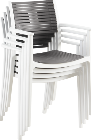 Stohovatelná židle HERTA bílá/šedá