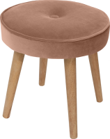 Taburet SAIDA, růžová Velvet látka / hnědá