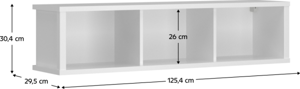Visací regál 125, bílá, ERODIN