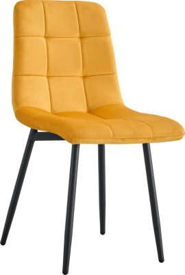 Židle RAMITA TYP 3 žlutá Velvet látka/černá